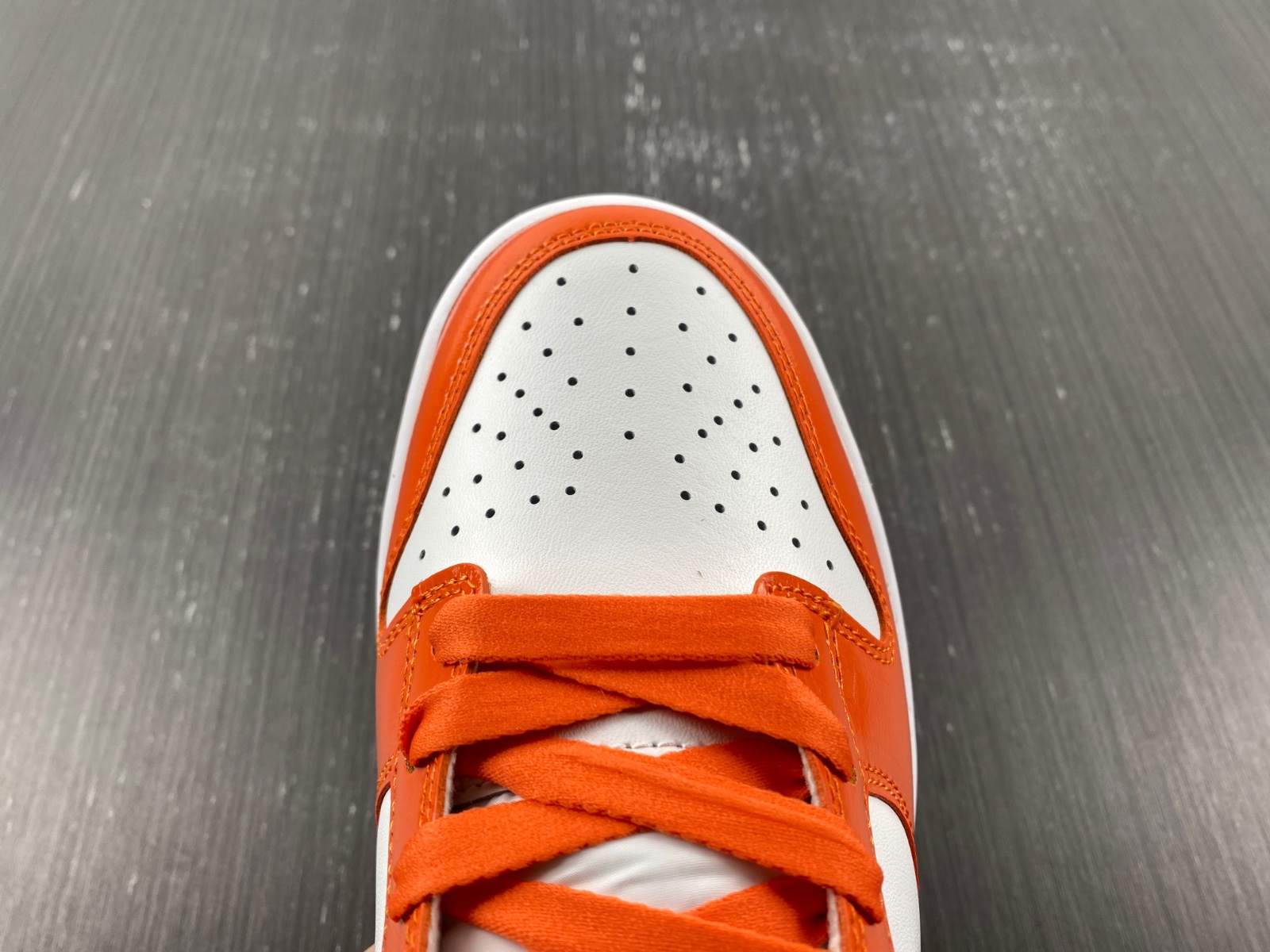Nike Dunk Low White Orange Patent Black DJ9955-800