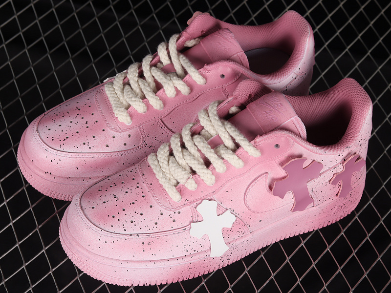 Ch*0me He**ts x nike  air force 1 low 07 pink/pink/white dd8959-100