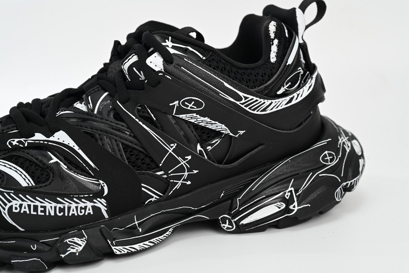 Balenciaga Tess S.Black Black-And-White Painting  542023 W3SR2 2315