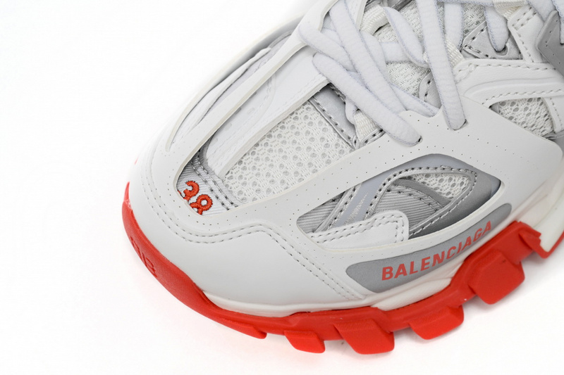 Balenciaga Tess S.White Grey Red 542436 W3DB2 7663
