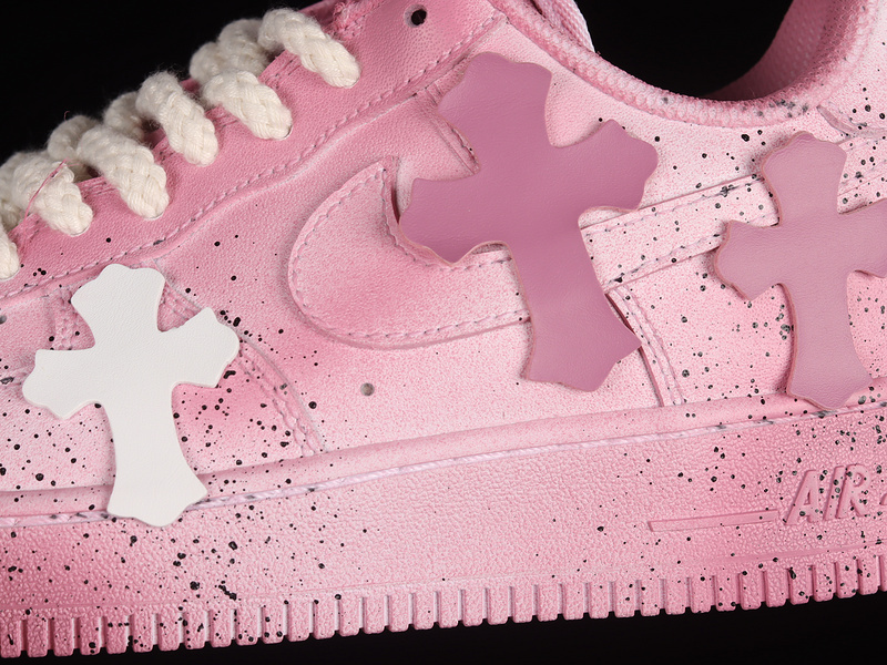 Ch*0me He**ts x nike  air force 1 low 07 pink/pink/white dd8959-100