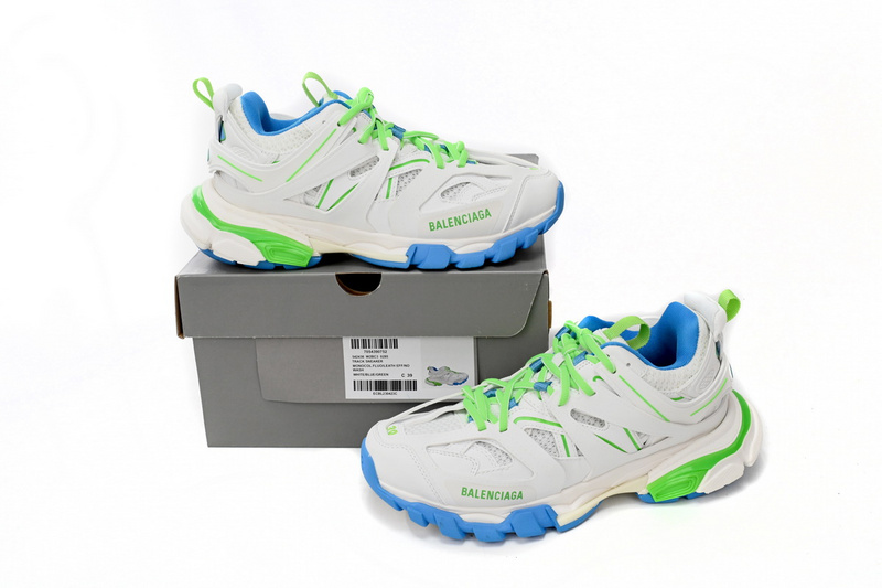 Balenciaga Tess S.Green, White, and Blue  542436 W2BC3 0285