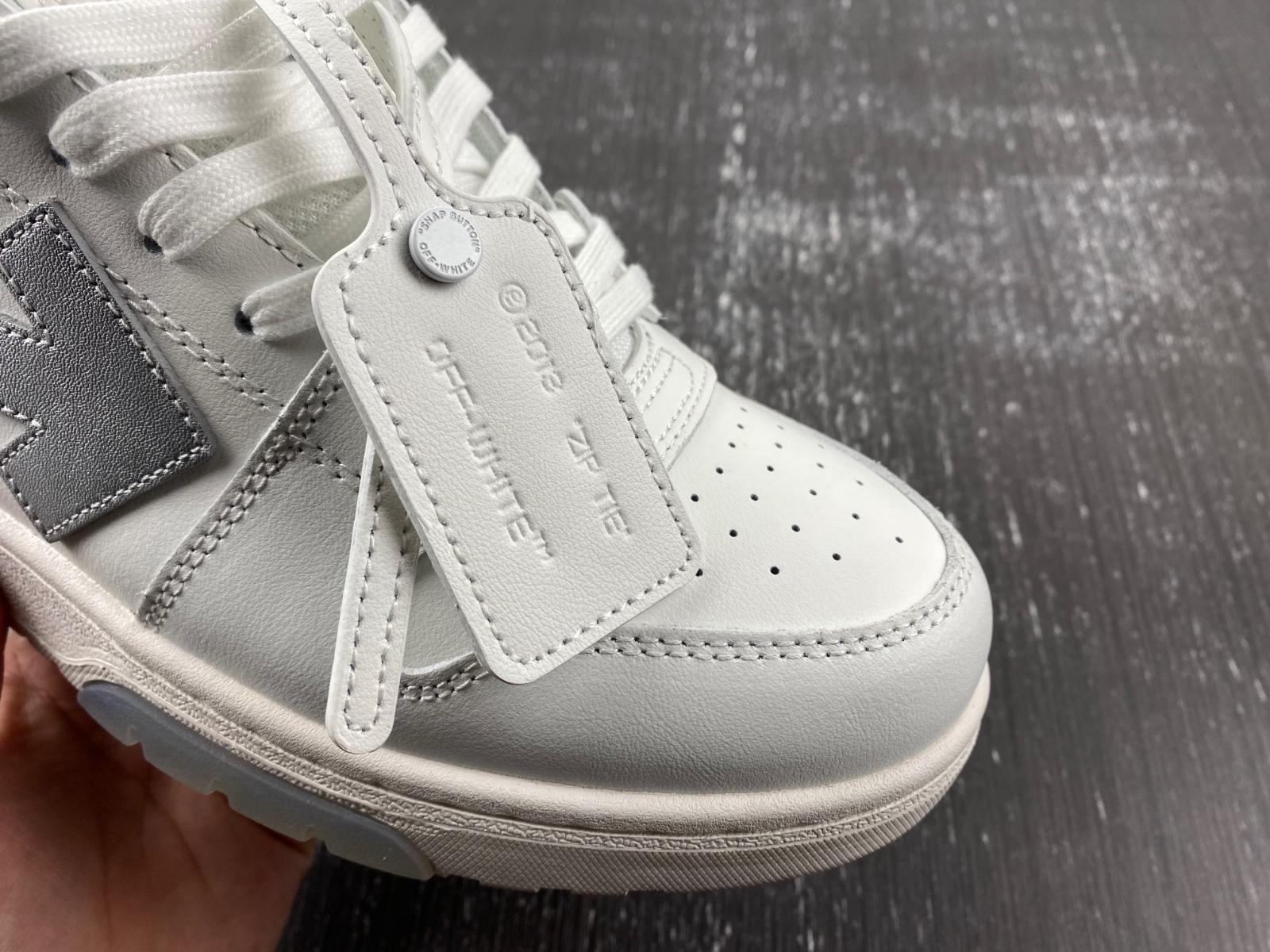 OFF-WHITE Out Of Office leather sneakers