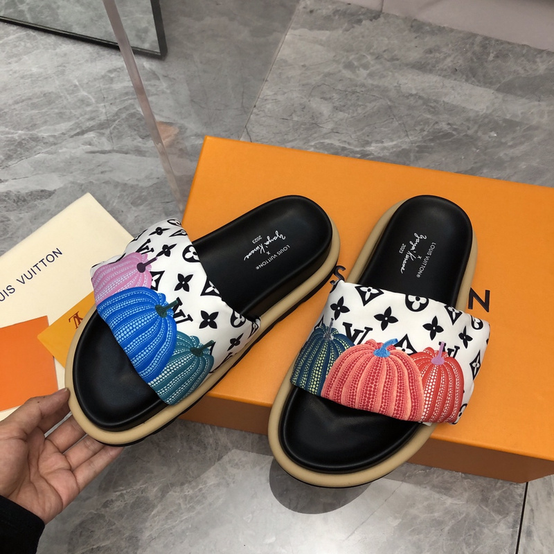 LV pool pillow comfort mule