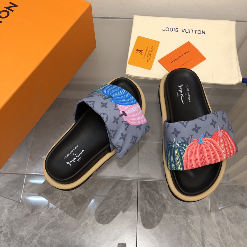 LV pool pillow comfort mule