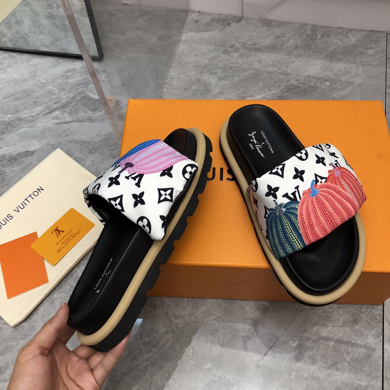 LV pool pillow comfort mule