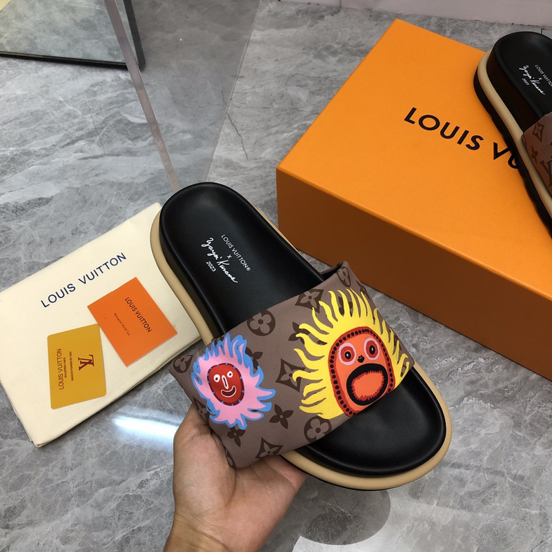 LV pool pillow comfort mule