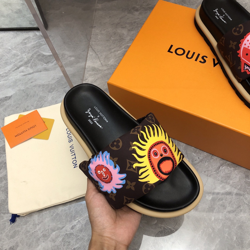 LV pool pillow comfort mule