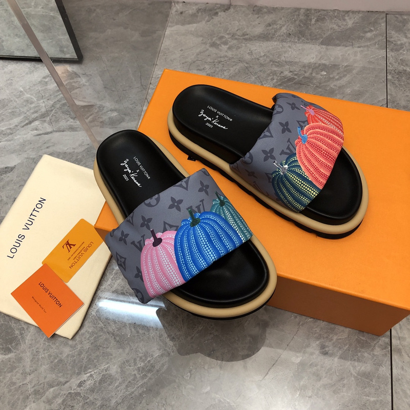LV pool pillow comfort mule
