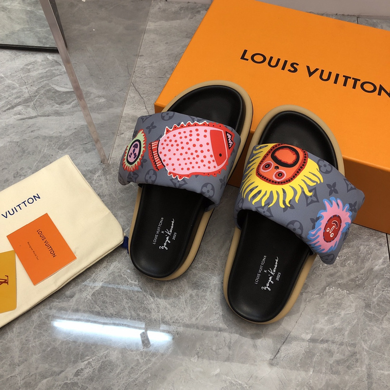 LV pool pillow comfort mule